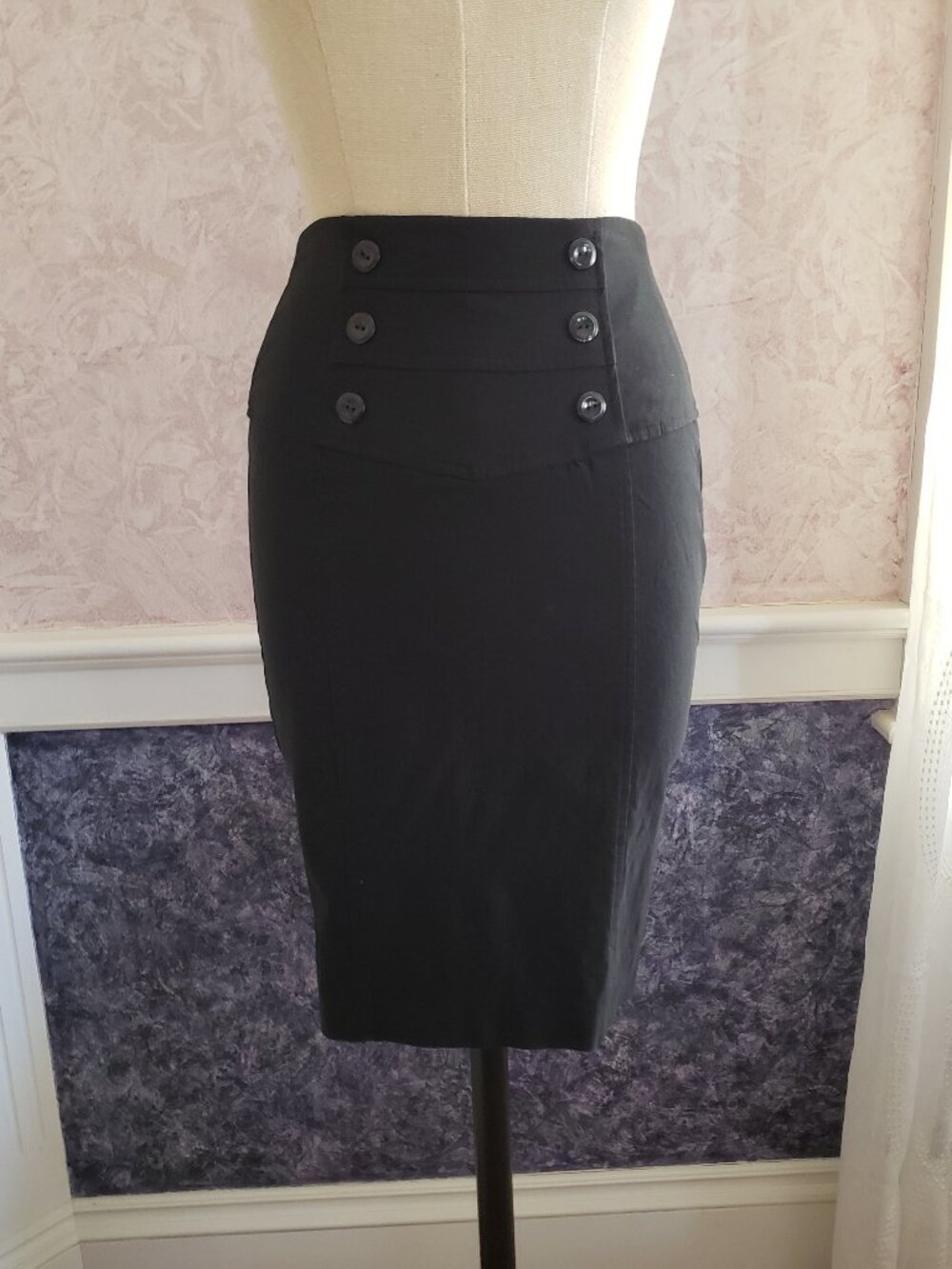 Retro Style Black Bodycon Pencil skirt Size 0